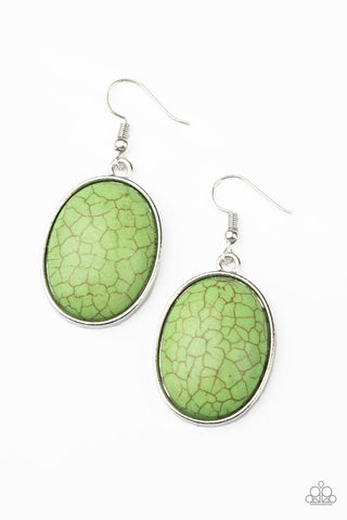 Paparazzi Earrings - Serenely Sediment - Green