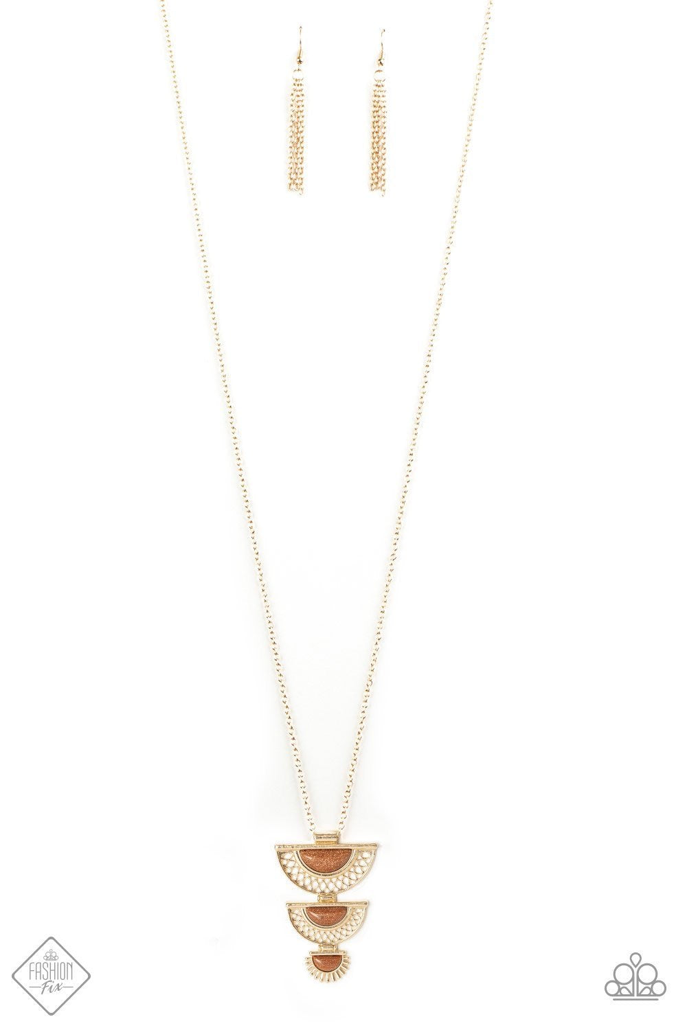 Paparazzi  Necklace- Serene Sheen - Gold