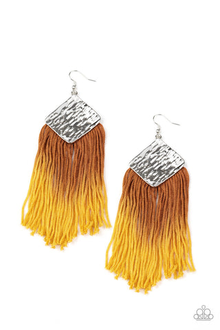 Paparazzi Earrings - DIP The Scales - Yellow