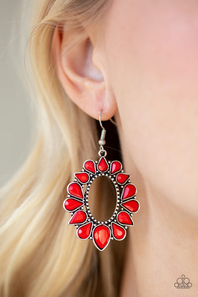 Paparazzi Earrings - Fashionista Flavor - Red - SHOPBLINGINGPRETTY