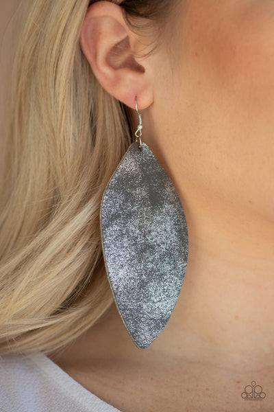 Paparazzi Earrings  -  Serenely Smattered - Silver - SHOPBLINGINGPRETTY