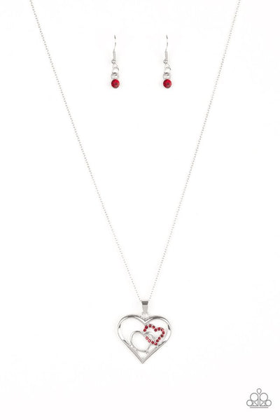Paparazzi  Necklace -  Cupid Charm - Red - SHOPBLINGINGPRETTY