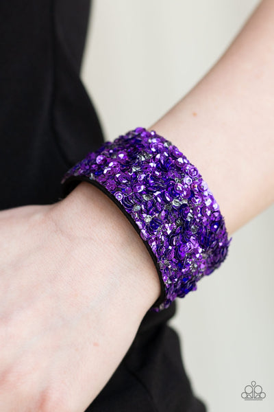 Paparazzi Bracelet -  Starry Sequin - Purple - SHOPBLINGINGPRETTY