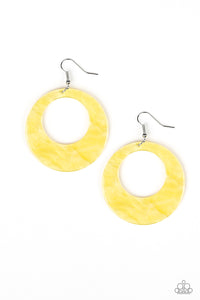 Paparazzi Earrings - Tropical Trailblazer - Yellow - SHOPBLINGINGPRETTY