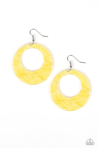 Paparazzi Earrings - Tropical Trailblazer - Yellow - SHOPBLINGINGPRETTY