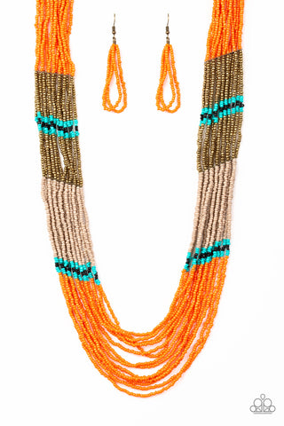 Paparazzi Necklace-  Rio Roamer - Orange - SHOPBLINGINGPRETTY