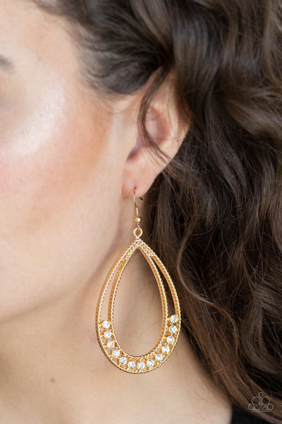 Paparazzi Earrings- Glitz Fit- Gold - SHOPBLINGINGPRETTY