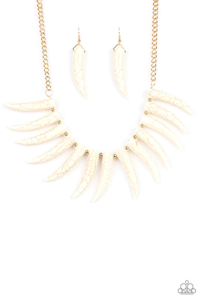 Paparazzi Necklaces - Tusk Tundra - White