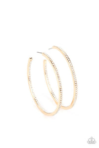 Paparazzi Earrings - Marquee Magic - Gold Hoop Earrings