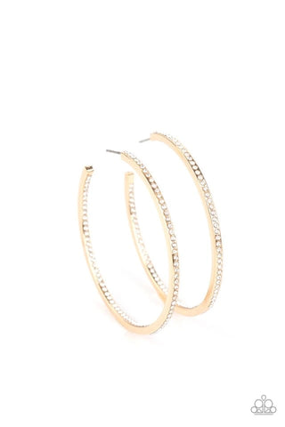 Paparazzi Earrings - Marquee Magic - Gold Hoop Earrings