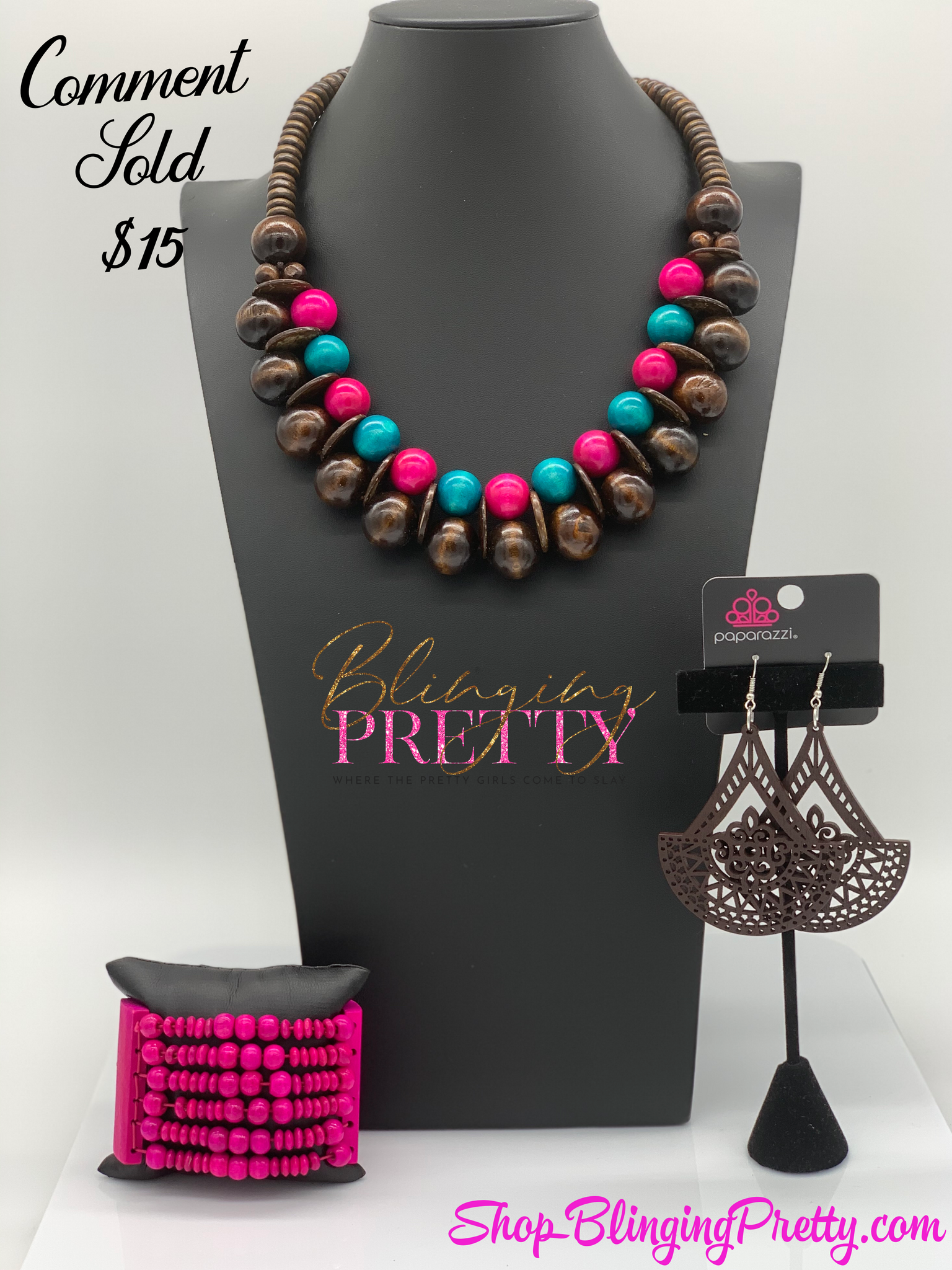 Paparazzi Necklace, Earring & Bracelet Set - Multi