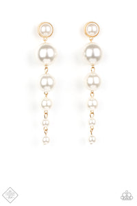 Paparazzi Earrings -  Living a WEALTHY Lifestyle - Gold (October 2020 Fashion Fix)