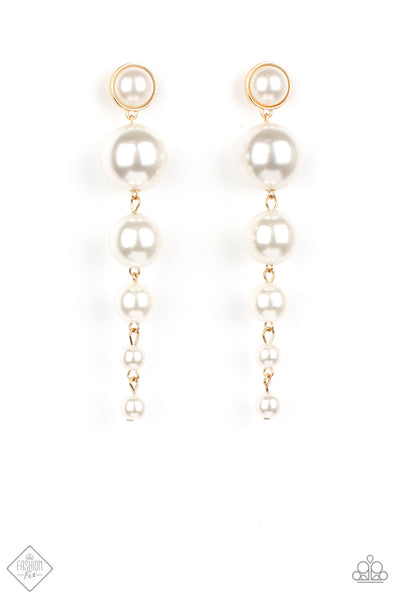 Paparazzi Earrings -  Living a WEALTHY Lifestyle - Gold (October 2020 Fashion Fix)