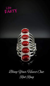 Paparazzi Ring - BLING Your Heart Out - Red - SHOPBLINGINGPRETTY