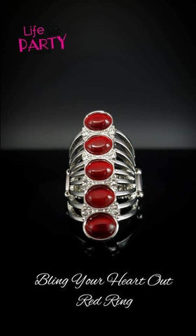 Paparazzi Ring - BLING Your Heart Out - Red - SHOPBLINGINGPRETTY