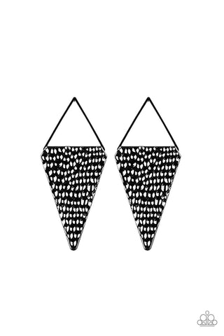 Paparazzi Earrings -  Have A Bite - Black