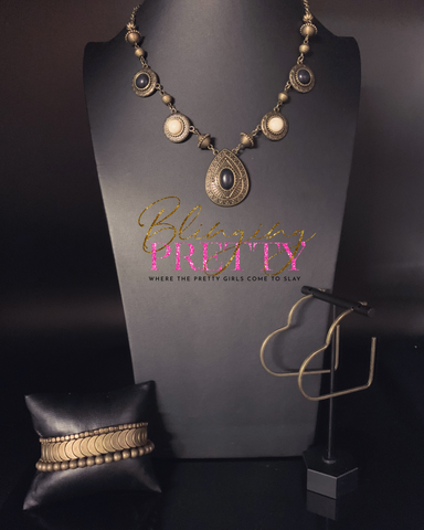 Paparazzi Bracelets, Earring, & Necklace Set - Brass