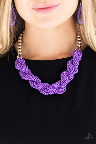 Paparazzi Necklace-Savannah Surfin - Purple - SHOPBLINGINGPRETTY