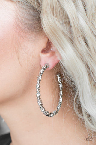 Paparazzi Earrings - Street Mod - Silver - SHOPBLINGINGPRETTY