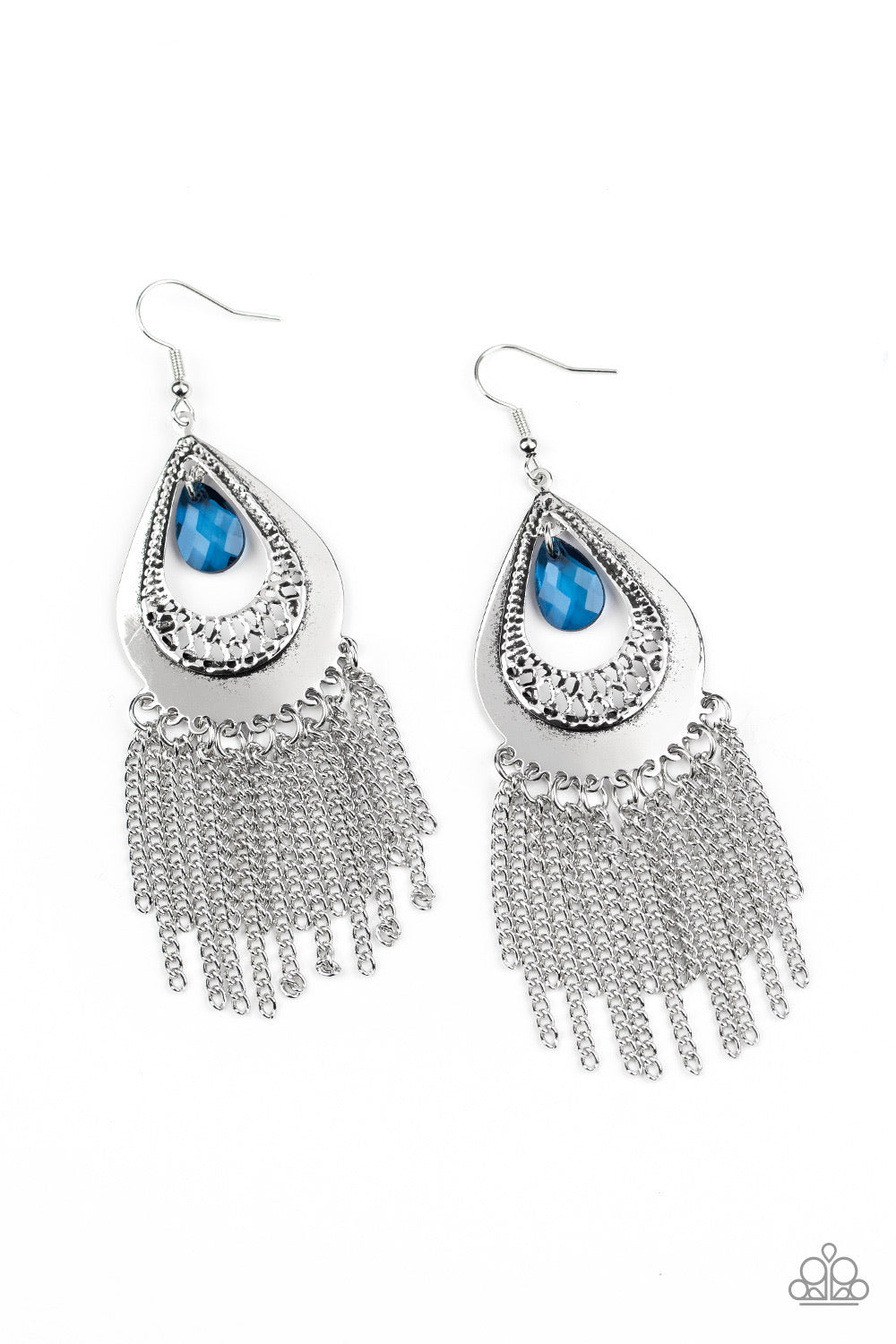 Paparazzi Earrings -   Scattered Storms - Blue