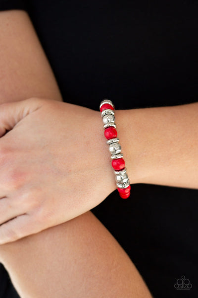 Paparazzi Bracelet- Across The Mesa- Red - SHOPBLINGINGPRETTY