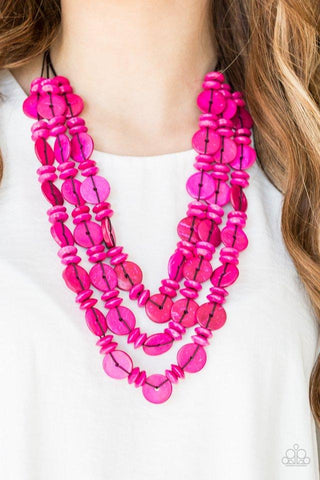 Paparazzi Necklaces - Barbados Bopper - Pink