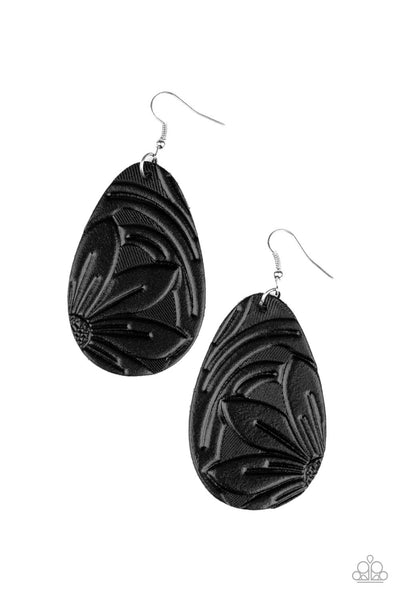 Paparazzi Earrings - Garden Therapy - Black