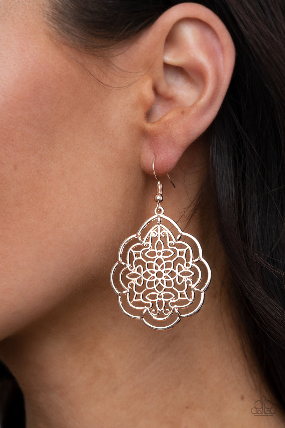 Paparazzi Earrings -  Tour de Taj Mahal - Rose Gold