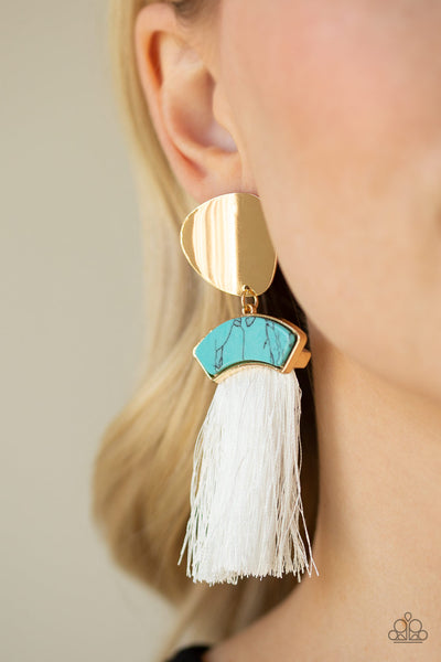 Paparazzi Earrings -  Insta Inca - Blue - SHOPBLINGINGPRETTY