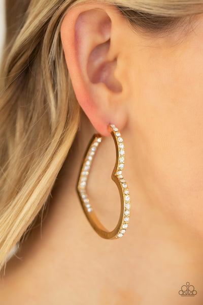 Paparazzi  Earrings - Heatbreaker- Gold - SHOPBLINGINGPRETTY