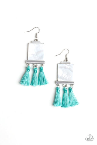 Paparazzi Earrings-  Tassel Retreat - Blue - SHOPBLINGINGPRETTY