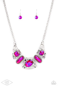 Paparazzi Necklace-Futuristic Fashionista - Pink (Black Diamond  Exclusive )