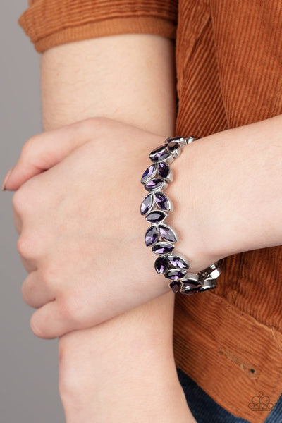 Paparazzi Bracelet -  Gilded Gardens - Purple