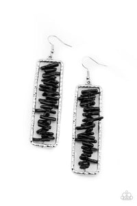 Paparazzi Earrings -  Don’t QUARRY, Be Happy - Black