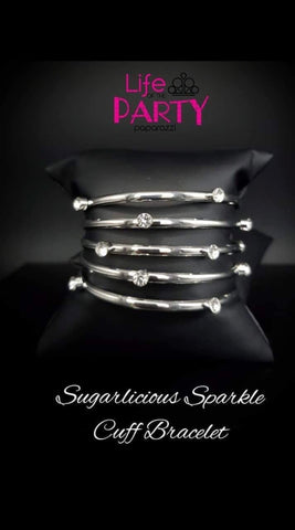 Paparazzi Bracelet - Sugarlicious Sparkle - White - SHOPBLINGINGPRETTY