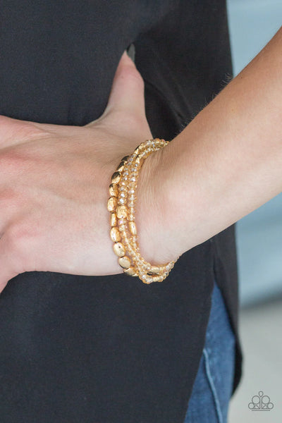 Paparazzi Bracelet- Hello Beautiful - Gold