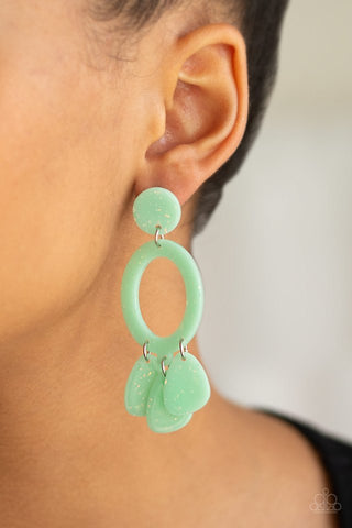 Paparazzi Earrings - Sparkling Shores - Green - SHOPBLINGINGPRETTY