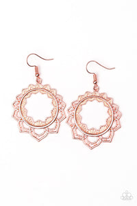 Paparazzi Earrings-  Modest Mandalas - Copper - SHOPBLINGINGPRETTY