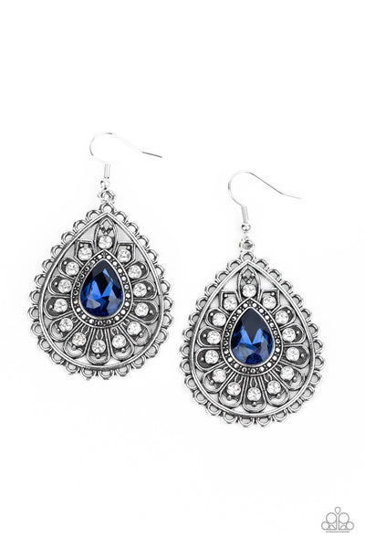 Paparazzi Earrings - Eat, Drink, and BEAM Merry - Blue
