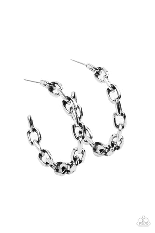 Paparazzi Earrings - Stronger Together - Silver