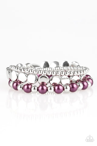 Paparazzi Bracelet- Girly Girl Glamour - Purple - SHOPBLINGINGPRETTY