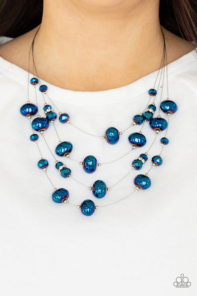 Paparazzi Necklace - Cosmic Real Estate - Blue