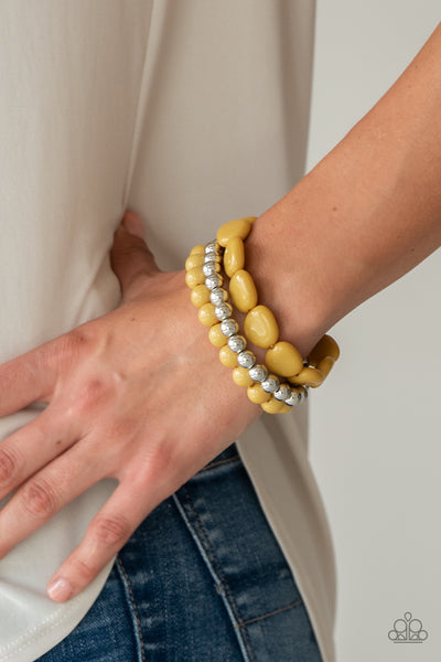 Paparazzi Bracelet- Color Venture - Yellow - SHOPBLINGINGPRETTY