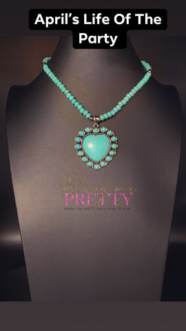 Paparazzi Necklace -  A Heart Of Stone - Blue (Life Of The Party April 2021)