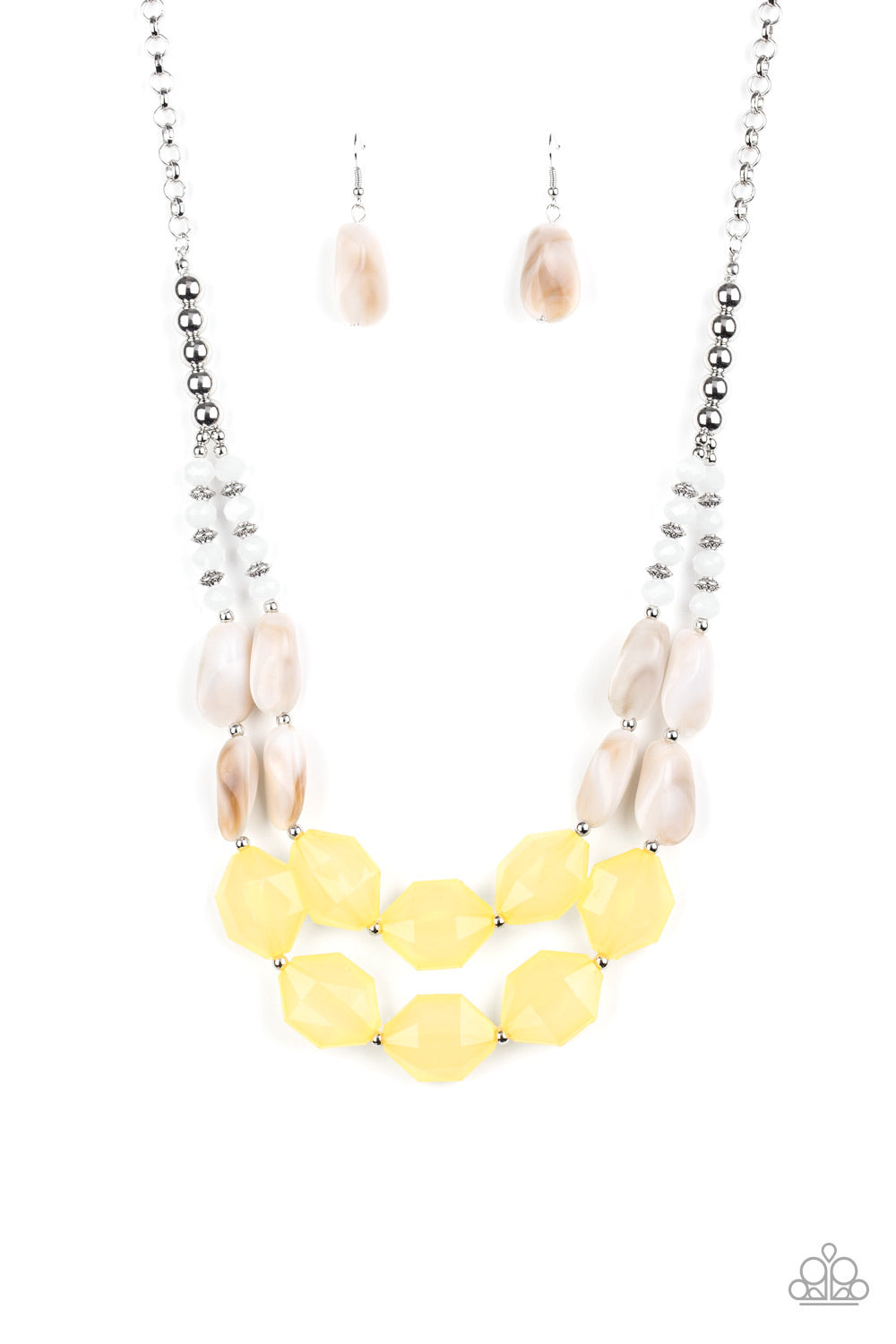 Paparazzi Necklaces - Seacoast Sunset - Yellow - Exclusive Summer Party Pack 2020