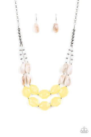 Paparazzi Necklaces - Seacoast Sunset - Yellow - Exclusive Summer Party Pack 2020