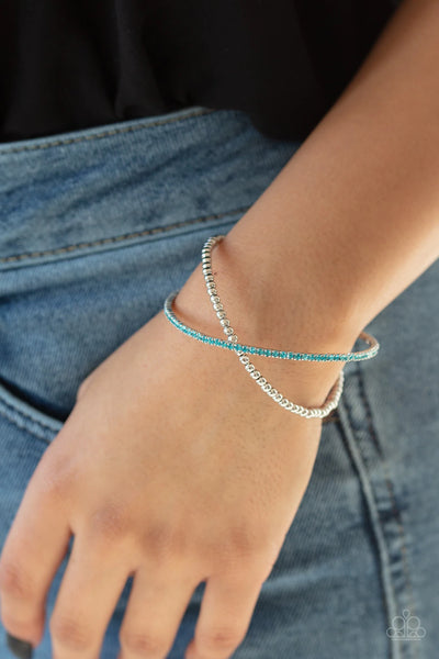 Paparazzi Bracelet -  Chicly Crisscrossed - Blue