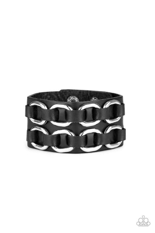 Paparazzi Bracelets - Throttle It - Black 2020 Convention Exclusives