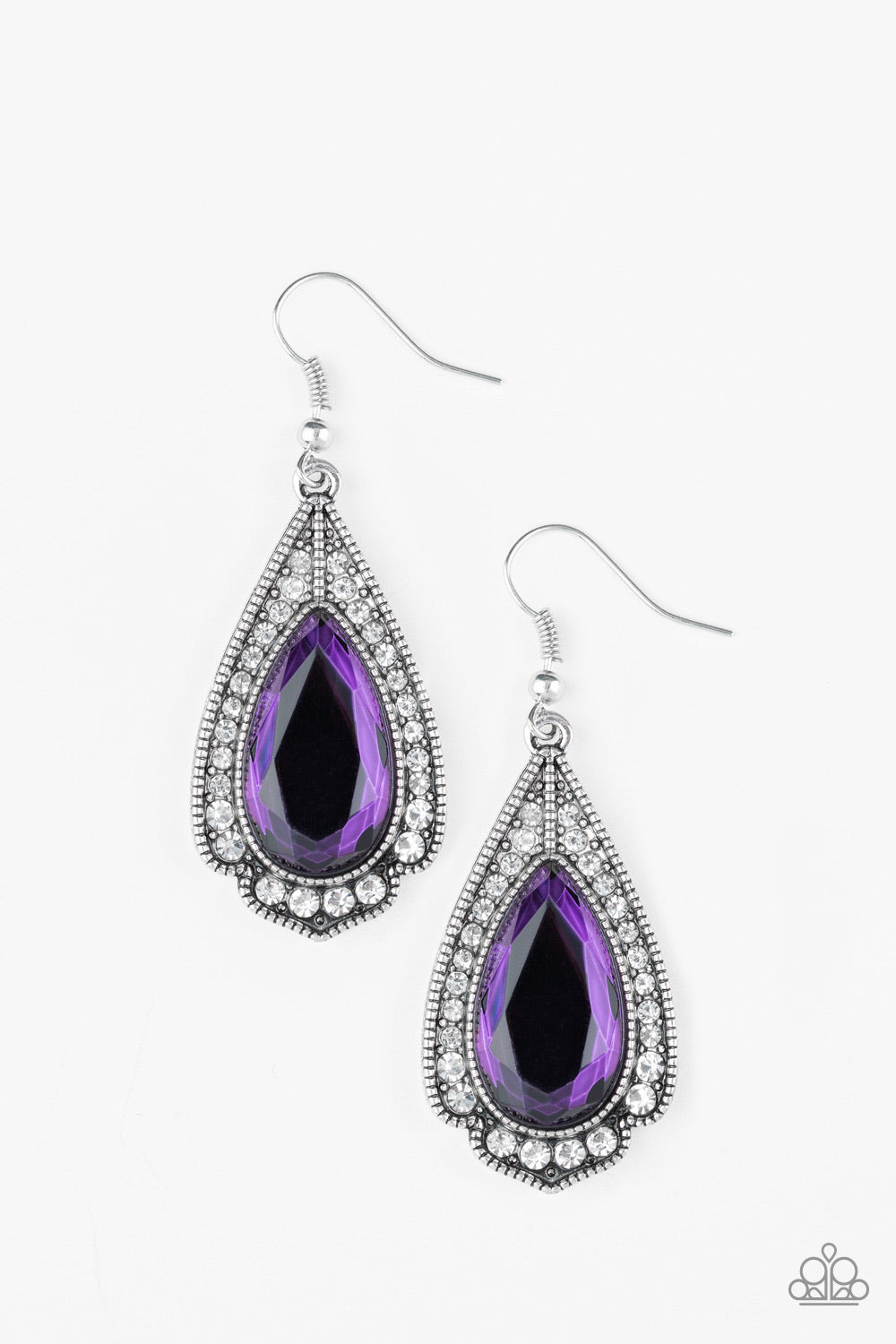 Paparazzi Earrings  -  Superstar Stardom - Purple