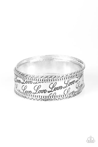 Paparazzi Bracelet -Literally Loveable - Silver